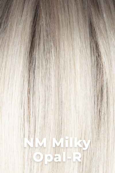 Rene of Paris Wigs - Lyndon (#2410) - Milky Opal-R. Platinum Blonde Hair with Warm Brown Roots.