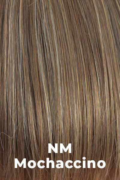 Noriko Wigs - Ayumi (#1731) - NM Mochaccino. Medium brown with subtle honey and platinum blonde highlights.
