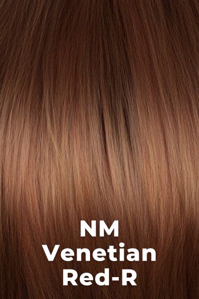 Noriko Wigs - Hana (#1732) - NM Venetian Red-R. Auburn mixed with medium brown and deep golden red highights with a dark root.