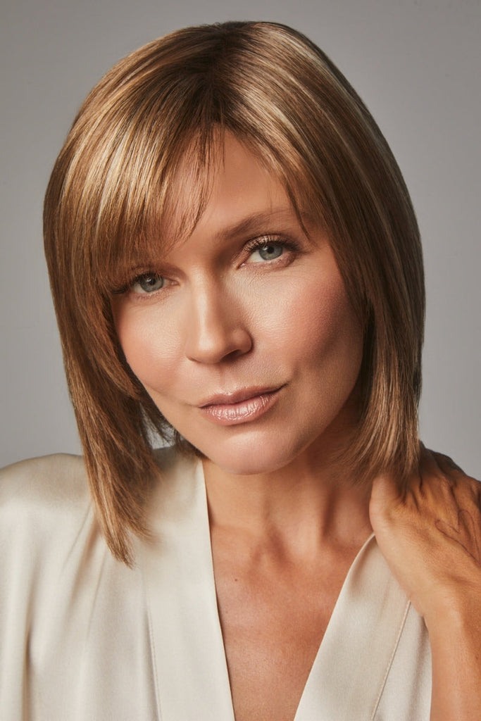 Woman wearing Jolie by Noriko in the color Maple Sugar.