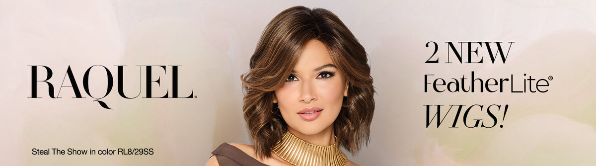 Shop 2 New FeatherLite Wigs from Raquel Welch. Model styling Steal The Show in the color RL8/29SS.