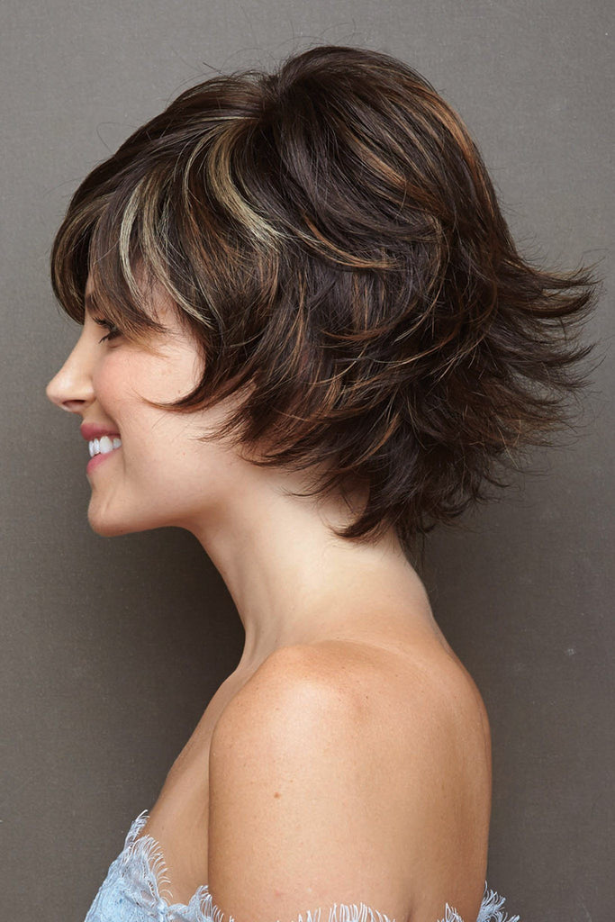 Model wearing the Noriko wig Ryan #1653 3.