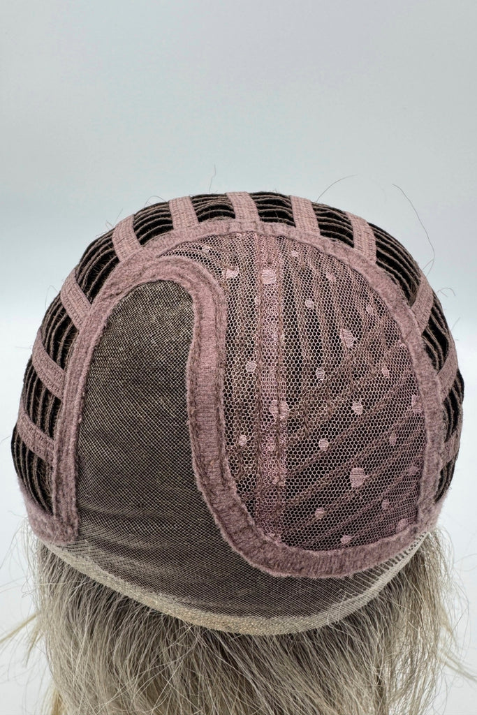 Cap Construction showing a lace front part cap.