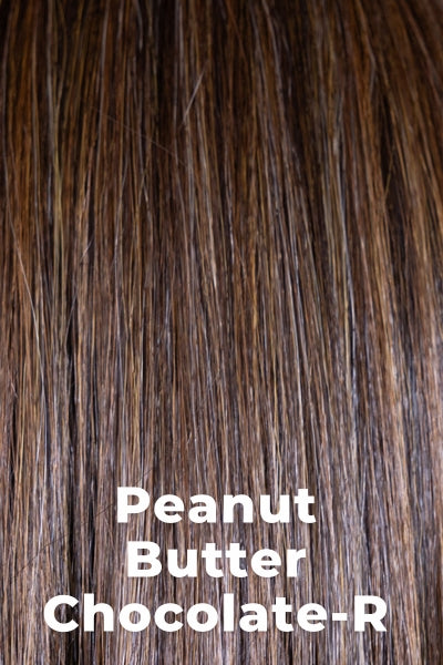 Belle Tress - Simone - Peanut Butter Chocolate-R. A deep, velvety chocolate brown root, with hints of caramel and honey hues woven throughout.