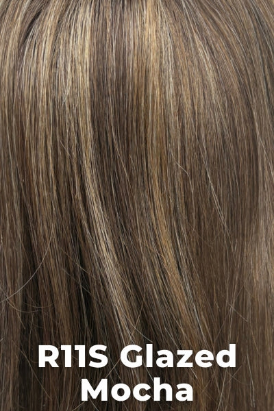 Color Glazed Mocha (R11S) for Raquel Welch wig Breeze.  Medium brown with heavier warm blonde highlights.