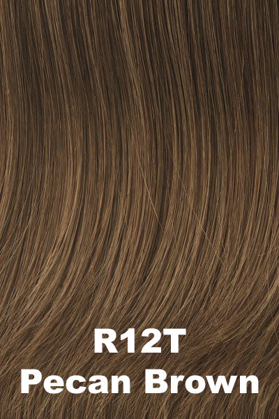 Color Pecan Brown (R12T)  for Raquel Welch wig Voltage Petite.  Light brown base with cool toned brown tips.