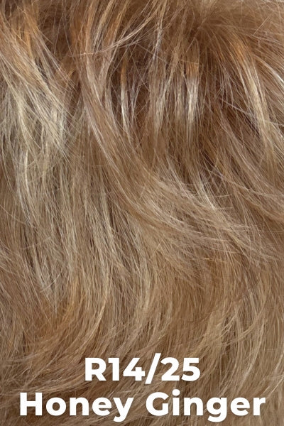 Color Honey Ginger (R14/25) for Raquel Welch wig Ahead Of The Curve.  Dark blonde base with honey blonde and ginger blonde highlights.