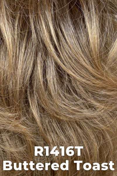 Color Buttered Toast (R1416T) for Raquel Welch wig Winner.  Dark blonde with a cool ashy undertone and golden blonde tips.
