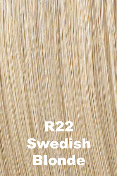Hairdo Wigs - Curly Girlie - (R22) Swedish Blonde - Average. Cool toned platinum blonde with subtle pale honey blonde highlights.