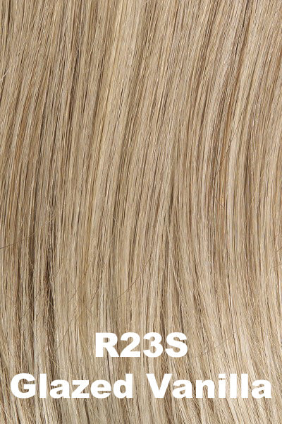 Color Glazed Vanilla (R23S+) for Raquel Welch wig Trend Setter Large.  Platinum blonde with cool undertones and icy white blonde highlights.