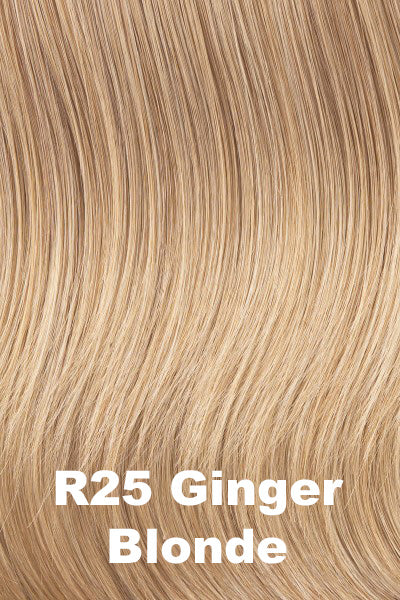 Color Ginger Blonde (R25) for Raquel Welch wig Crushing on Casual Elite.  Light golden ginger blonde.