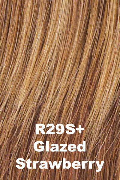 Color Glazed Strawberry (R29S+)  for Raquel Welch wig Voltage Petite.  Light red base with strawberry blonde and natural blonde highlights.