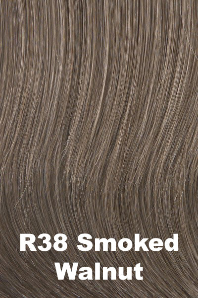Raquel Welch Wigs - Winner Premium - Smoked Walnut (R38). Light brown w/ 50% gray.