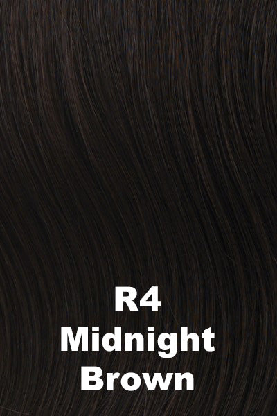 Hairdo Wigs - Curly Girlie - (R4) Midnight Brown - Average. The darkest shade of brown, almost black