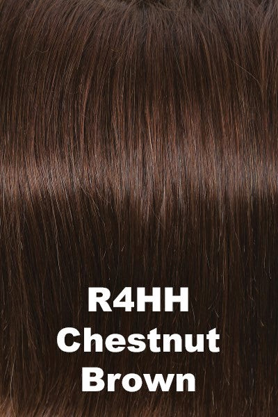 Color Chestnut Brown (R4HH) for Raquel Welch Top Piece Top Billing 16" Human Hair.  Rich, multidimensional reddish brown.