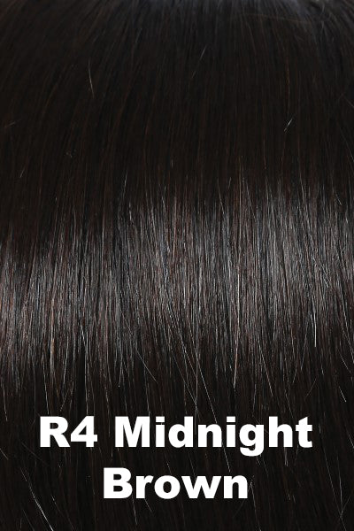 Color Midnight Brown (R4)  for Raquel Welch wig Voltage Petite.  Darkest midnight brown.