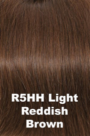 Color Light Reddish Brown (R5HH) for Raquel Welch Top Piece Top Billing 16" Human Hair.  Light brown with copper reddish hue.