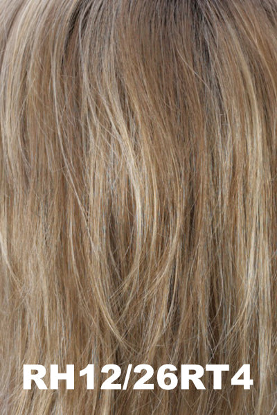 Estetica Wigs - Jagger - RH12/26RT4. Light Golden Brown with Medium Butterscotch Blonde highlights and Dark Brown roots.
