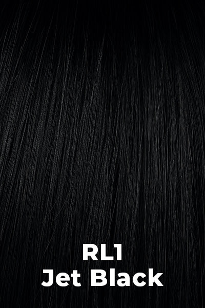 Color Jet Black (RL1) for Raquel Welch Top Piece Top Billing Wavy 14".  Pure Black.