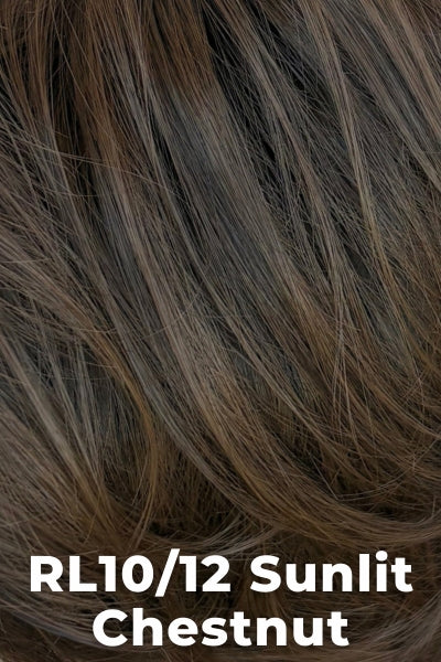Color Sunlit Chestnut (RL10/12) for Raquel Welch wig Advanced French.  Light neutral chestnut brown blended with light brown.
