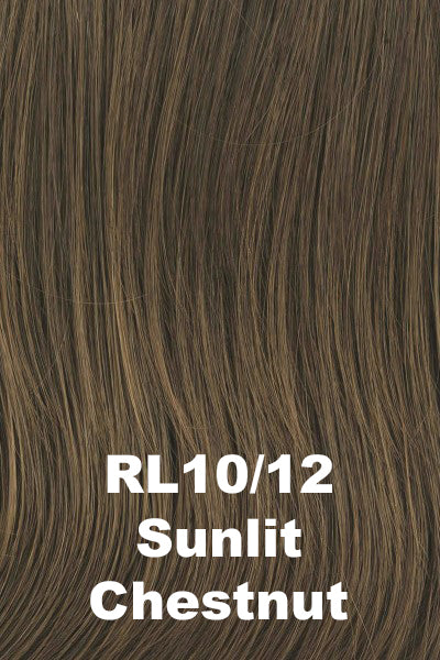 Color Sunlit Chestnut (RL10/12). for Raquel Welch Top Piece Top Billing Wavy 8". Cool Light Brown.