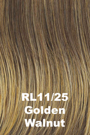 Color Golden Walnut (RL11/25) for Raquel Welch Top Piece Top Billing 18" Lace Front.  Medium brown with very golden highlights.