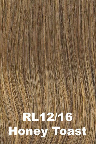 Color Honey Toast (RL12/16). for Raquel Welch Top Piece Top Billing Wavy 8". Dark Blonde w/ subtle highlights.