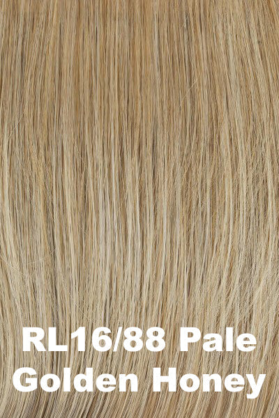 Color Pale Golden Honey (RL16/88) for Raquel Welch wig Black Tie Chic.  Medium warm golden base with pale honey blonde blended highlights.