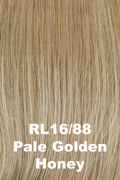 Color Pale Golden Honey (RL16/88) for Raquel Welch Top Piece Top Billing Wavy 8". Honey Blonde w/ Pale Gold highlights. 