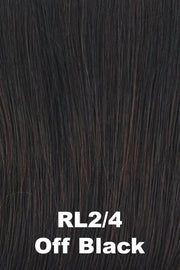Color Off Black (RL2/4) for Raquel Welch Top Piece Top Billing Wavy 14".  Black base blended subtly with dark brown.
