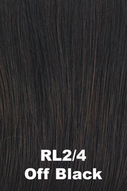 Color Off Black (RL2/4) for Raquel Welch wig Black Tie Chic.  Black base blended subtly with dark brown.