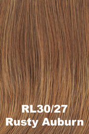 Color Rusty Auburn (RL30/27) for Raquel Welch wig Black Tie Chic.  Rusty auburn base with strawberry and honey blonde highlights.