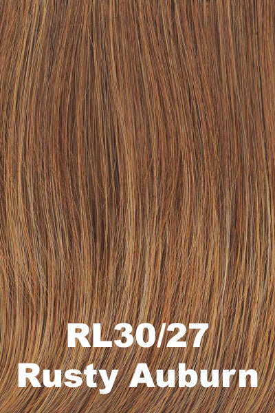 Color Rusty Auburn (RL30/27) for Raquel Welch Top Piece Unmatched 18". Pale Red w/ warm Blonde highlights. 