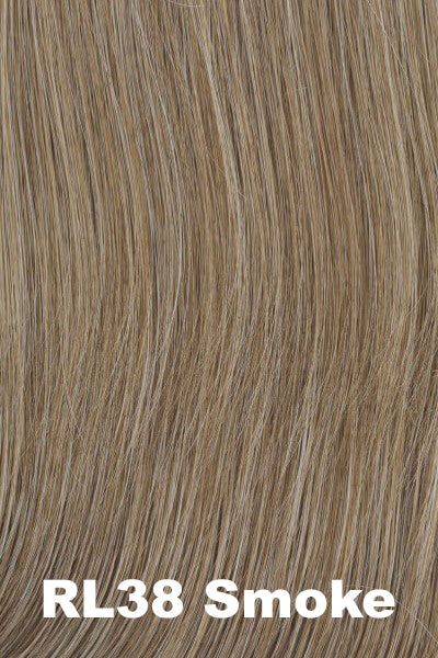 Color Smoke (RL38) for Raquel Welch Top Piece Top Billing Wavy 14".  Blend of light brown and medium grey.