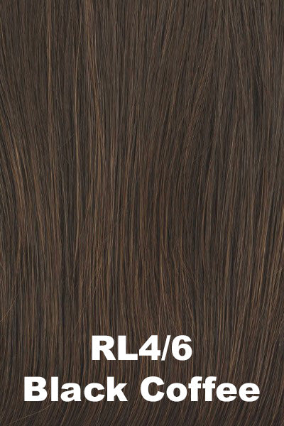 Color Black Coffee (RL4/6) for Raquel Welch Top Piece Unmatched 18". Rich Dark Brown.