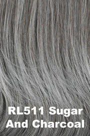 Color Sugar & Charcoal (RL511) for Raquel Welch wig Born to Shine.  Steel grey base with heavier light grey highlights in the front.