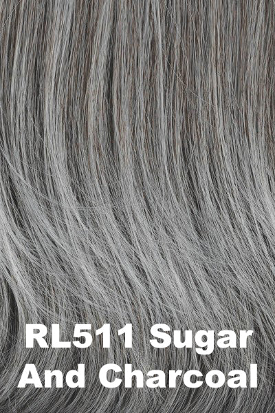 Color Sugar & Charcoal (RL511) for Raquel Welch wig On In 10!.  Steel grey base with heavier light grey highlights in the front.