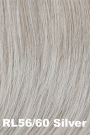 Color Silver (RL56/60) for Raquel Welch Top Piece Top Billing Wavy 14".  Lightest grey with a very subtle hint of light brown and pure white highlights.
