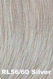 Color Silver (RL56/60) for Raquel Welch wig Black Tie Chic.  Lightest grey with a very subtle hint of light brown and pure white highlights.