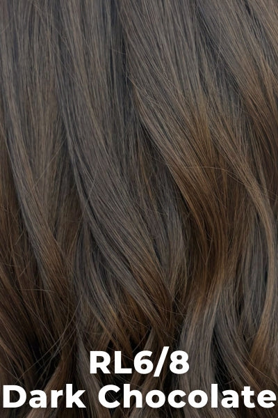 Color Dark Chocolate (RL6/8) for Raquel Welch wig Advanced French.  Medium chocolate brown blended with warm medium brown.