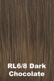Color Dark Chocolate (RL6/8) for Raquel Welch wig Portrait Mode.  Medium chocolate brown blended with warm medium brown.
