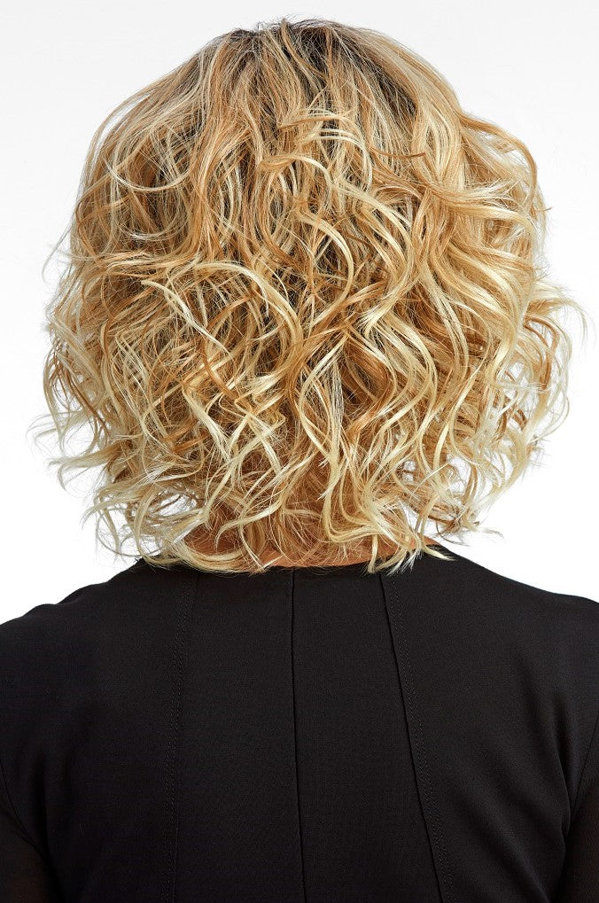 Model wearing Raquel Welch wig It Curl back 3.