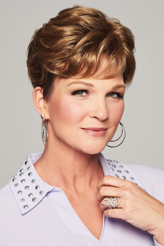 Model wearing Raquel Welch Top Piece Lyric 4.