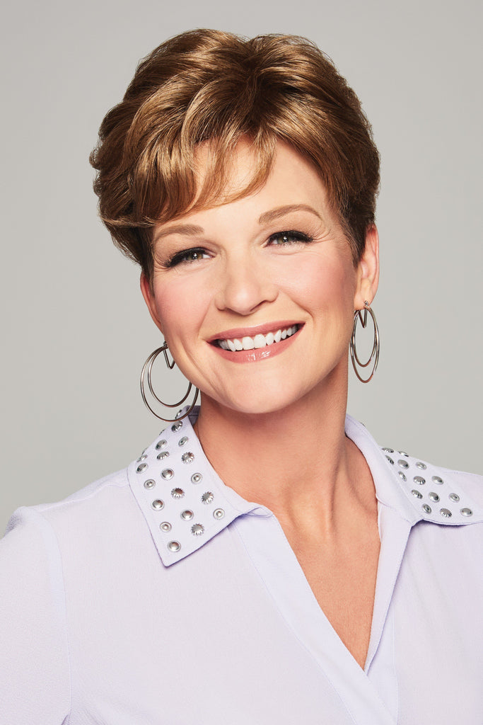 Model wearing Raquel Welch Top Piece Lyric 1.