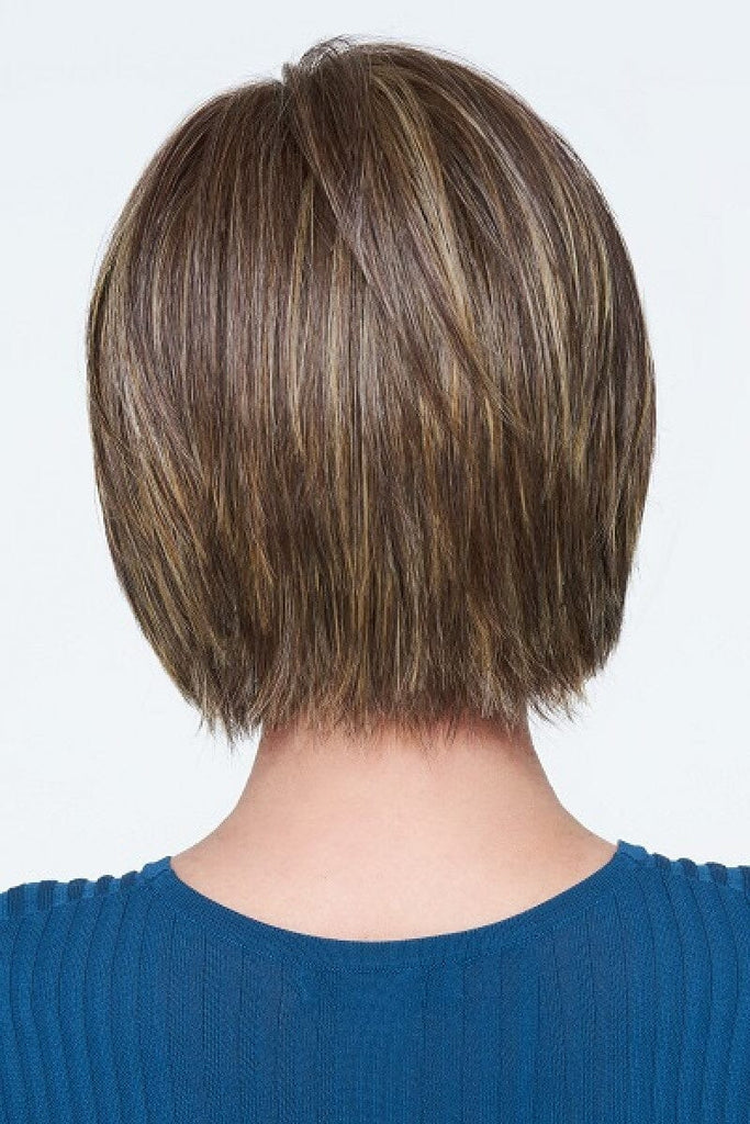 Model wearing Raquel Welch wig Real Deal 4.