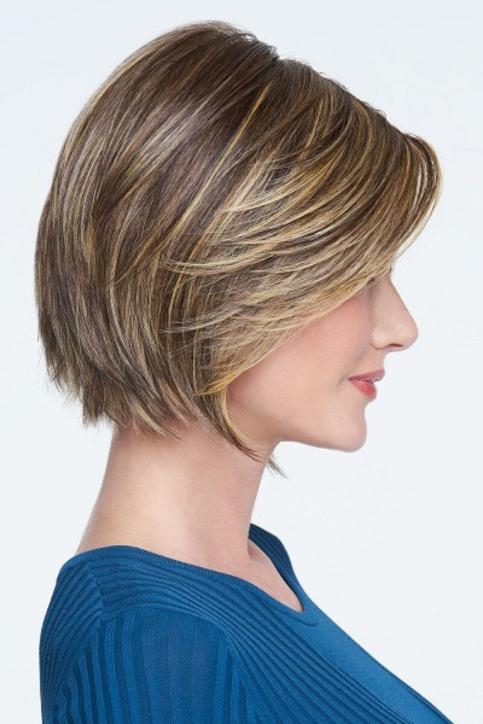 Model wearing Raquel Welch wig Real Deal 3.