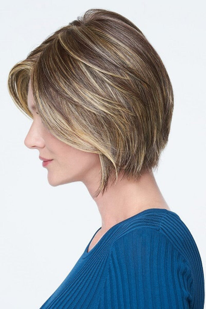 Model wearing Raquel Welch wig Real Deal 2.