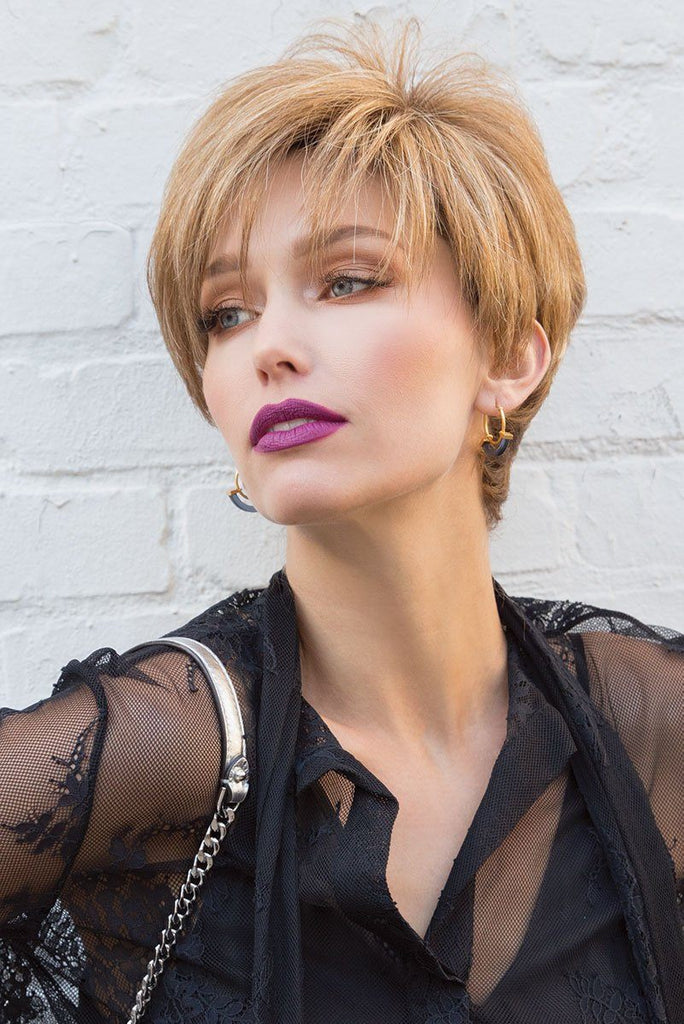 Model wearing the Rene of Paris Top Piece Modern Top Piece (#772) 1.