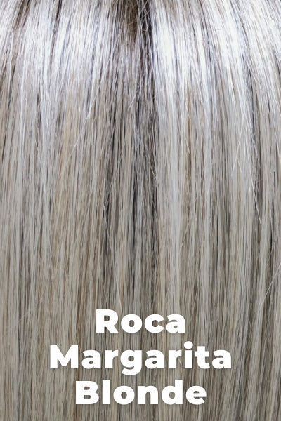 Belle Tress Toppers - Premium 18" Wave Topper (#7014) - Roca Margarita Blonde. A blend of silver, pure ash, and coconut blonde, with soft, cool medium, and light brown roots.