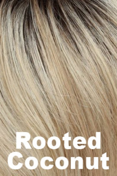Light creamy blonde with dark brown roots